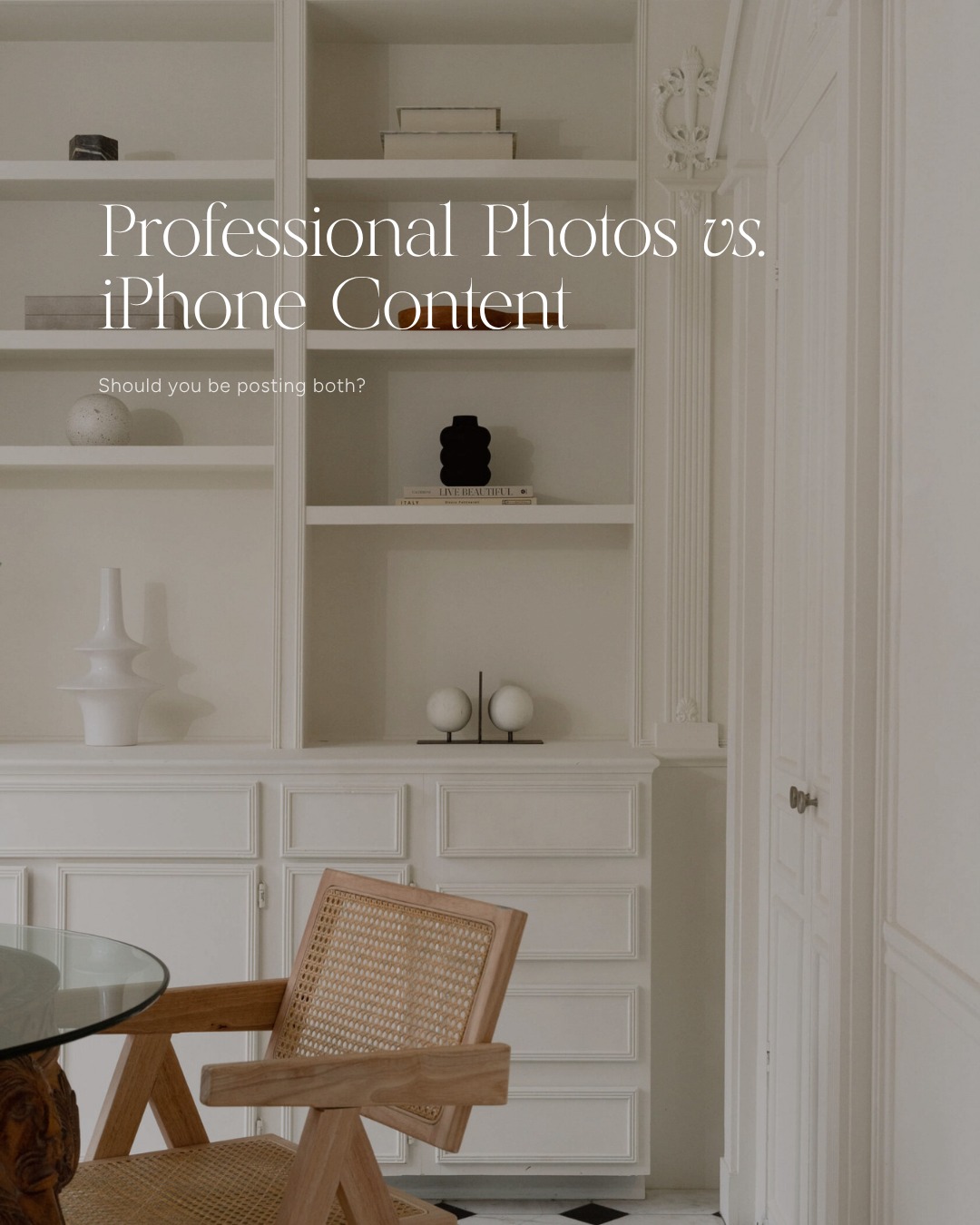 Professional photography matters, but your social media strategy shouldn’t depend on having a new project shoot every month. That's just not realistic.
Professional images show the finished result at its best. The photos and videos captured on your phone show everything that brought it to life: selections, site visits, decisions, progress, and installation. Your future clients need to see both the result and the process.
Save this for the next time you think you don’t have anything worth posting.
#interiordesignmarketing #interiordesignertips #socialmediafordesigners #interiordesignbusiness #contentstrategy