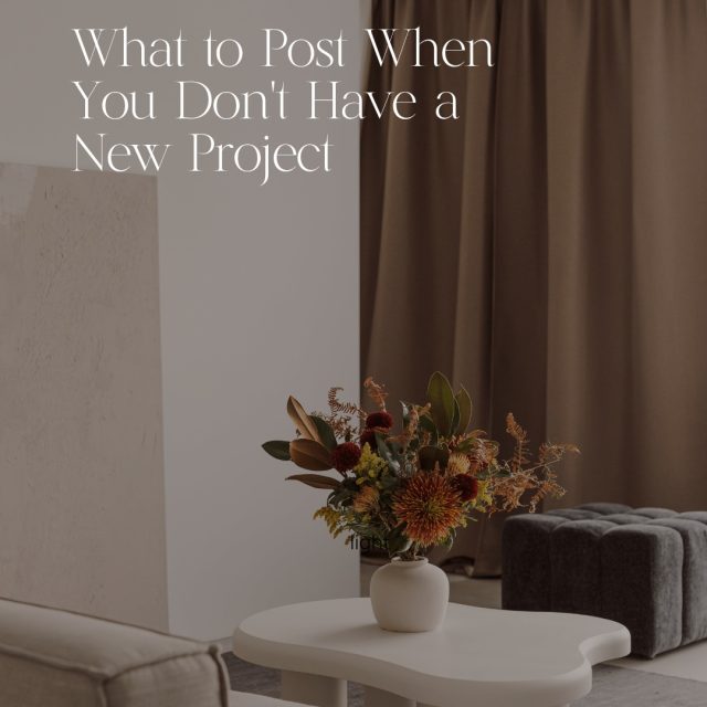 Not every month comes with a brand-new project, professional photoshoot, or finished space to reveal. But that doesn’t mean you have nothing to post.

Your projects might take months or years. Your marketing can’t disappear between reveals.

Building a repeatable content system around the work you’re already doing gives you something much more sustainable than constantly waiting for the next professional shoot.

Save this somewhere you can find it the next time your content folder starts feeling a little empty.

#interiordesignmarketing #contentstrategy #interiordesignbusiness #designmarketing #socialmediastrategy