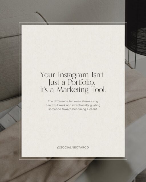 When a potential client lands on your Instagram, they're not there to be entertained.

They're trying to answer one question:

"Is this the designer I want to trust with my project?"

When someone is considering hiring you, they're quickly looking for signs that you're experienced, credible, and the right fit for their project.

Within a few minutes, they're asking themselves:
Could I see myself working with this designer?
Do they have experience with projects like mine?
Do they feel professional and trustworthy?

A beautiful portfolio is part of that equation, but it's not the whole story.

The strongest Instagram accounts also educate, build credibility, answer common questions, and give potential clients a glimpse into what it's like to work with you.

#instagrammarketing #interiordesignertips #brandstrategy #socialmediastrategy #businessgrowth